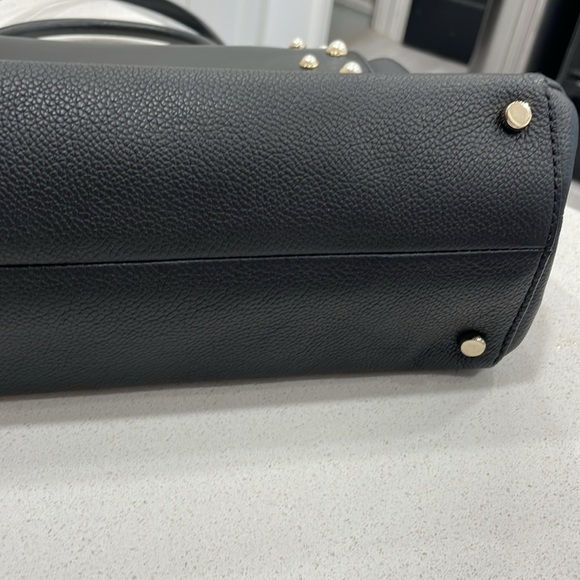 Kate Spade Serrano Place Pearl Dorina Black Leather Satchel Bag - Picture 10 of 16